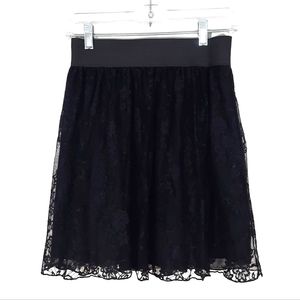 Black Lace High Waisted Mini Skirt, Medium (Juniors'), Pre-Loved